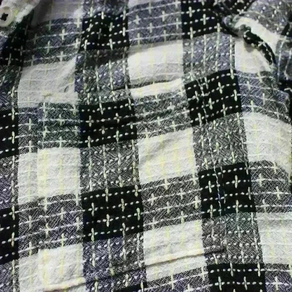 PILCRO Long Sleeve Lightweight Breezy Embroidered Button Up Mandarin Collar XS - Picture 5 of 12